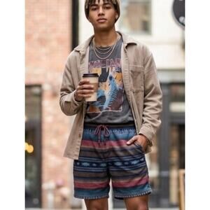 CPO Provisions Unisex Comfy Woven Aztec Western Drawstring Waist Shorts